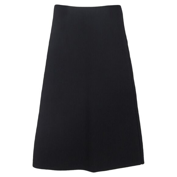 Balenciaga Ribbed Elastic Midi Skirt in Black Viscose - Picture 1 of 5